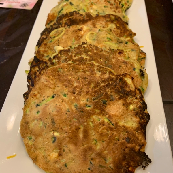 Chicken, Chive, and Feta Zucchini Fritters