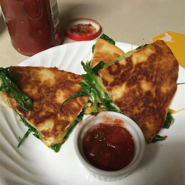 Spinach Whole Wheat Quesadillas