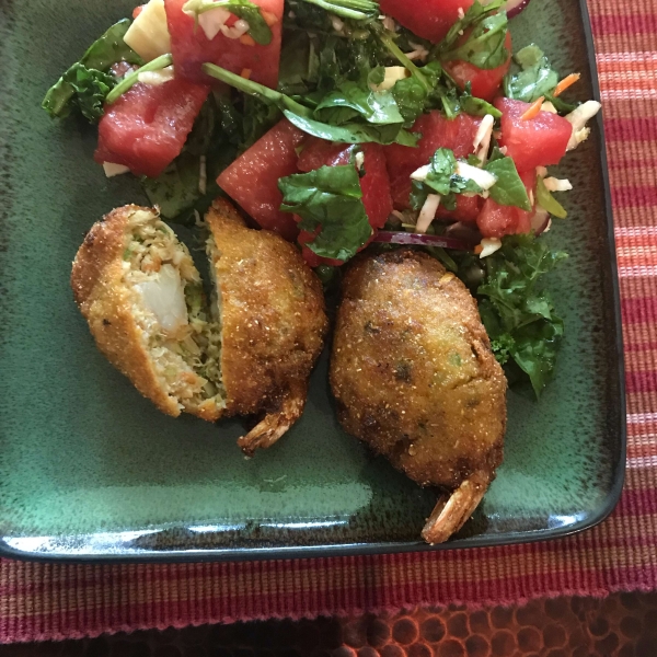 Watermelon and Feta Salad with Arugula and Spinach