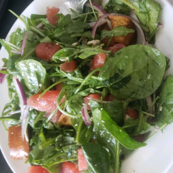 Watermelon and Feta Salad with Arugula and Spinach