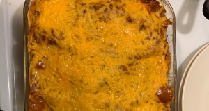 Enchilada Casserole with Red Guajillo Chile Sauce