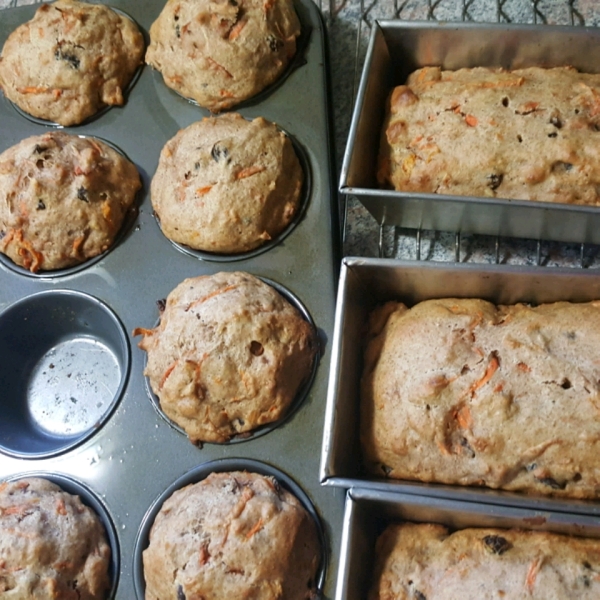 Dark Carrot Raisin Muffins