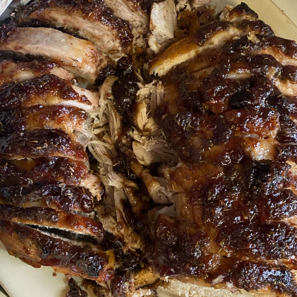 Quick Savory Cranberry Glazed Pork Loin Roast