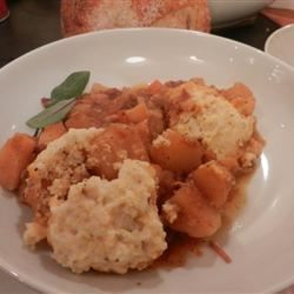 Pork Rib Stew with Sage Cornmeal Dumplings