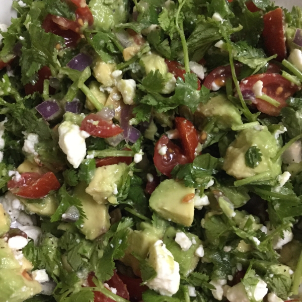 Cilantro, Avocado, Tomato, and Feta Salad