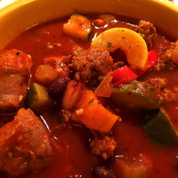 Spicy Sausage and Red Pepper Soup