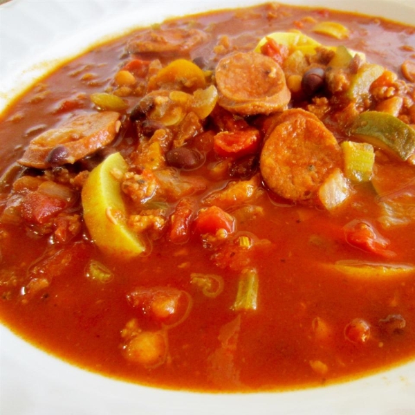 Spicy Sausage and Red Pepper Soup