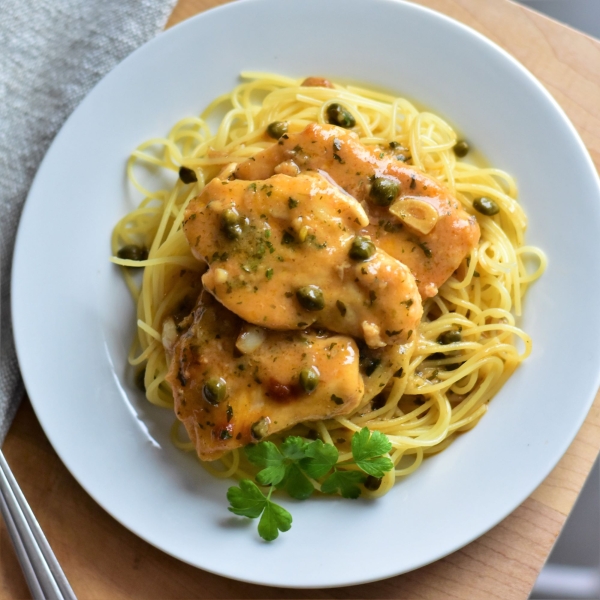 Chicken Piccata with Angel Hair Pasta