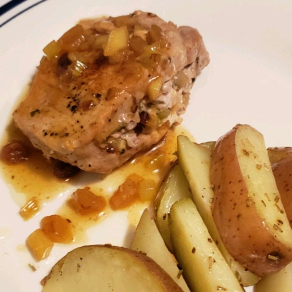 Apple Cranberry Stuffed Pork Chops