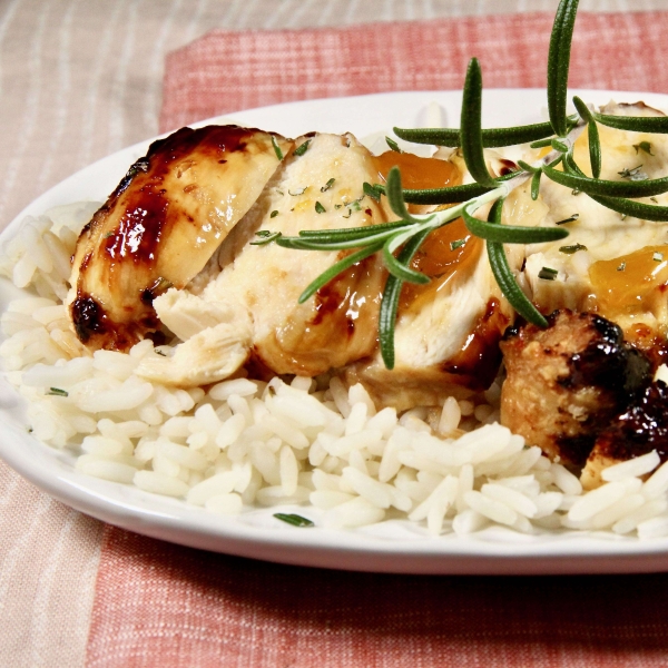 Air Fryer Apricot-Glazed Chicken Breasts