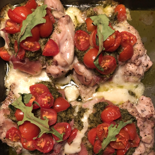 Prosciutto-Stuffed Baked Chicken Breasts with Pesto