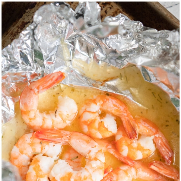 Herbed Shrimp Scampi in a Pouch