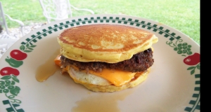 Leftover Pancake Breakfast Sandwich