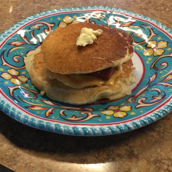 Leftover Pancake Breakfast Sandwich