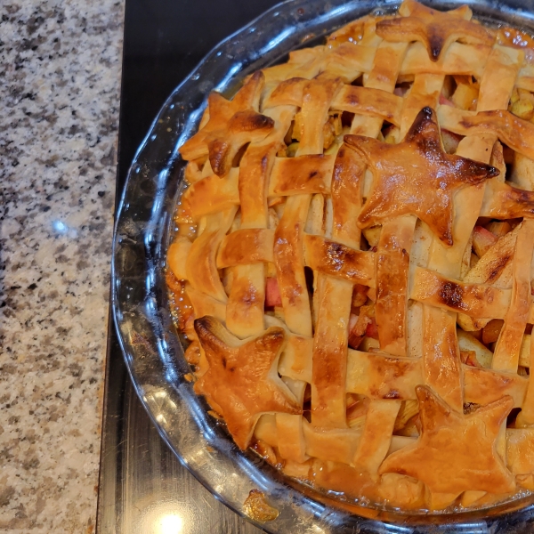 Fast Apple Rhubarb Pie