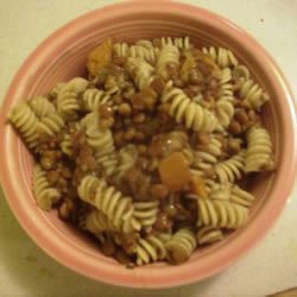 Pasta with Lentil Soup Sauce