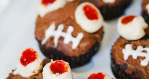 Halloween Chocolate Cupcakes with Monster Peanut Butter Eyes