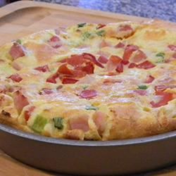 Curried Ham Popover Pie