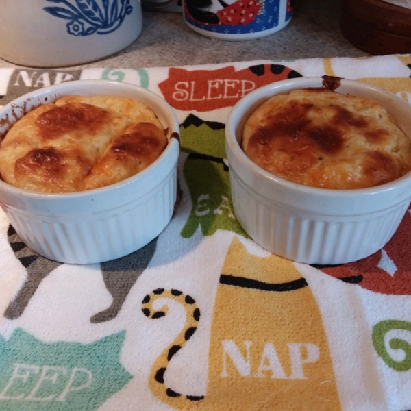 Apple and Cheddar Cheese Souffles