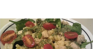 Pasta with Cilantro Pesto and Barley