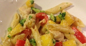 Chicken and Pasta in a Mango Cream Sauce