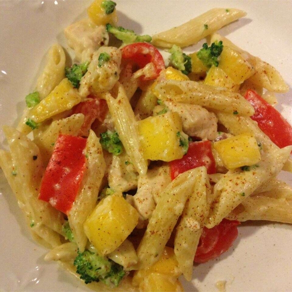 Chicken and Pasta in a Mango Cream Sauce