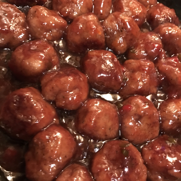 Turkey Cocktail Meatballs with Orange Cranberry Glaze