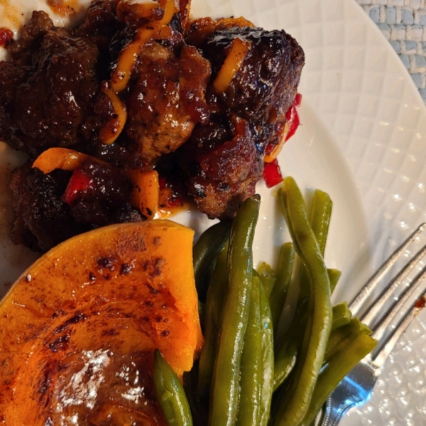 Turkey Cocktail Meatballs with Orange Cranberry Glaze