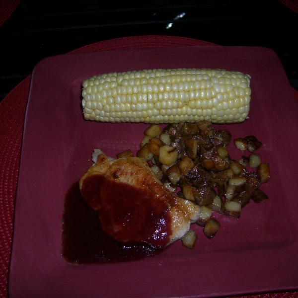 New York Steaks with a Vanilla and Cherry Sauce