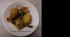 Slow Cooker Green Beans, Ham and Potatoes