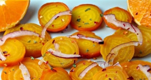Roasted Golden Beets with Orange Pepper Vinaigrette