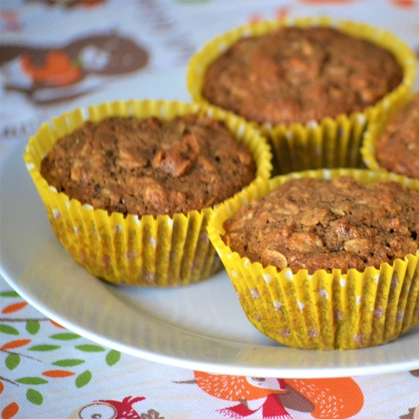 Toasted Oat Muffins with Apricots, Dates, and Walnuts