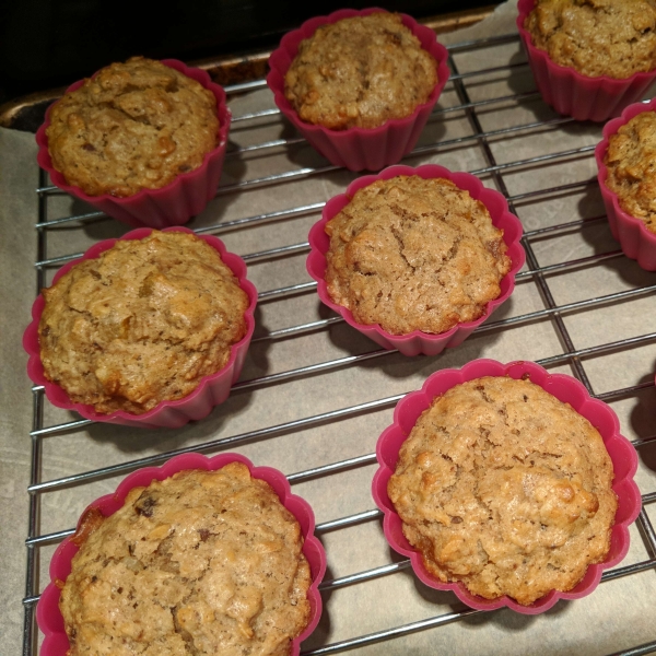 Toasted Oat Muffins with Apricots, Dates, and Walnuts