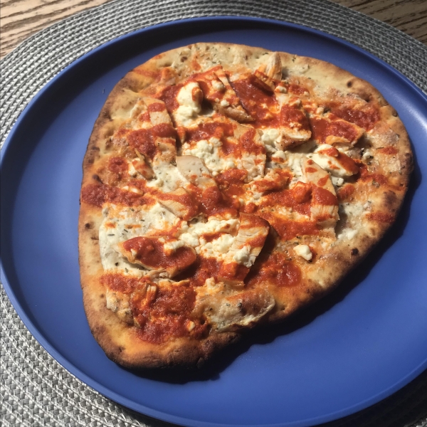 Buffalo Chicken Naan Pizza