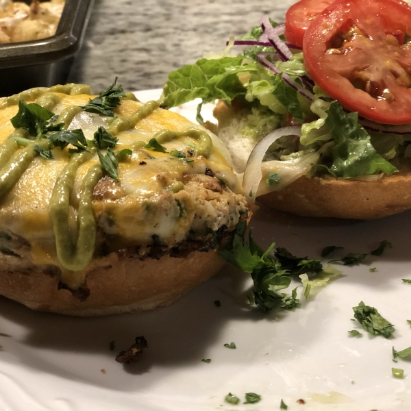 Chicken Cheddar and Guacamole Burgers