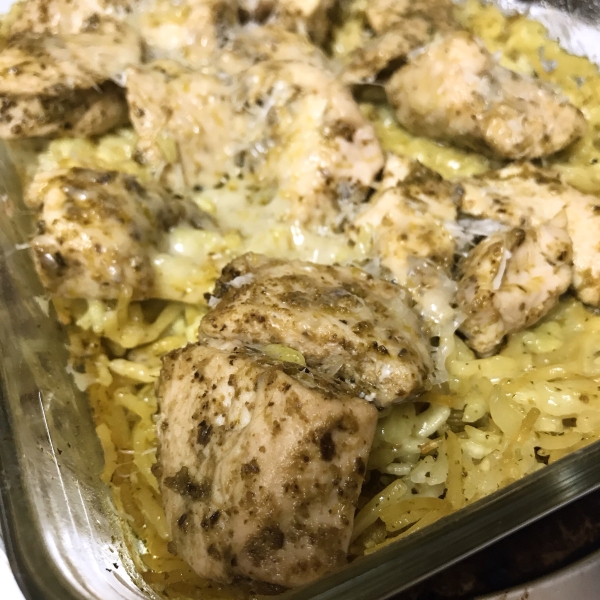 Pesto Chicken and Rice Bake