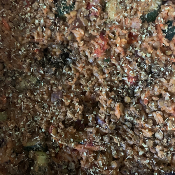 Lentil Rice and Veggie Bake