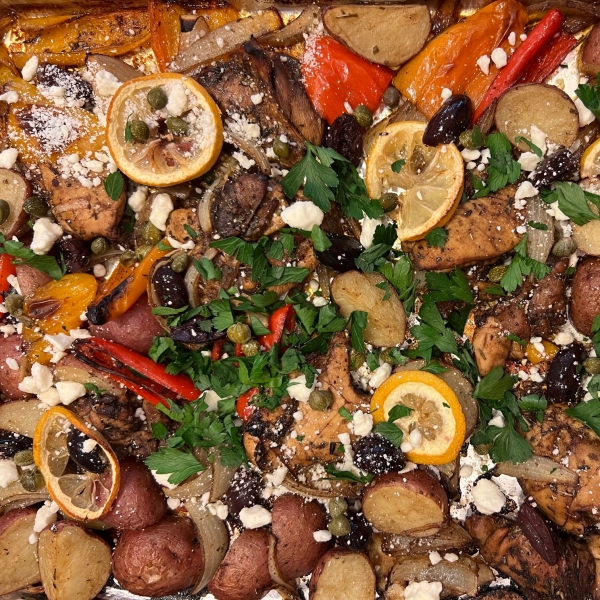 Mediterranean Chicken Sheet Pan Dinner