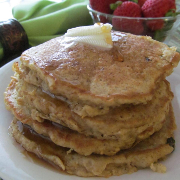 Overnight Raisin Oatmeal Pancakes