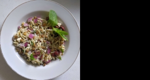 Minty Orzo Lentil and Feta Salad