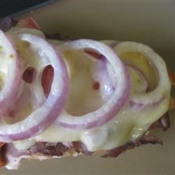 Open-Faced Broiled Roast Beef Sandwich