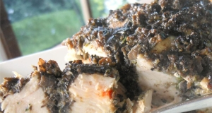 Grilled Stuffed Chicken With Olive and Caper Puree