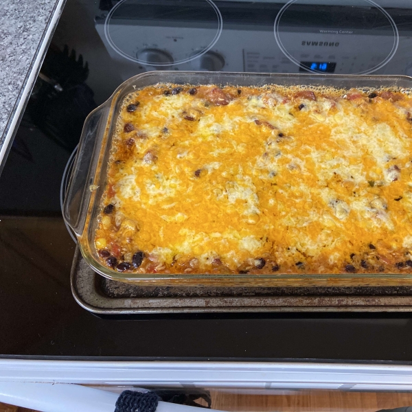 Pork, Black Bean, and Rice Casserole