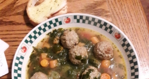 Italian Spinach Soup with Meatballs