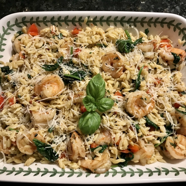 Shrimp Orzo Pesto