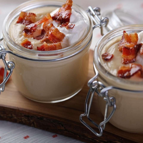 Butterscotch Pudding with Candied Bacon