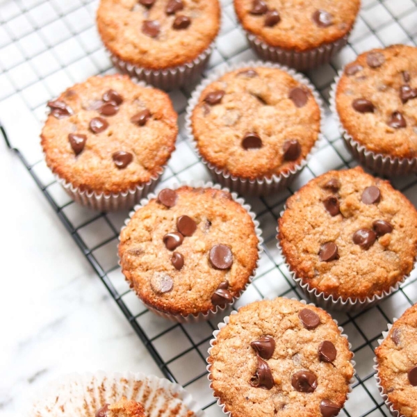 Whole Wheat Oatmeal Chocolate Chip Muffins