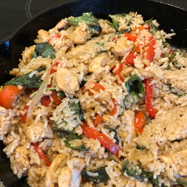 Thai Spicy Basil Chicken Fried Rice