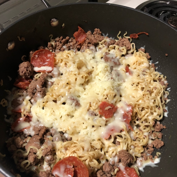 Beefy Italian Ramen Skillet