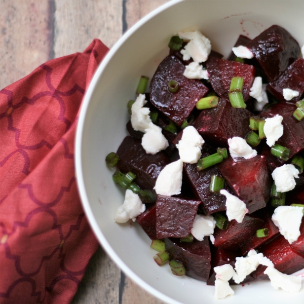 Easy Roasted Beet Salad with Goat Cheese